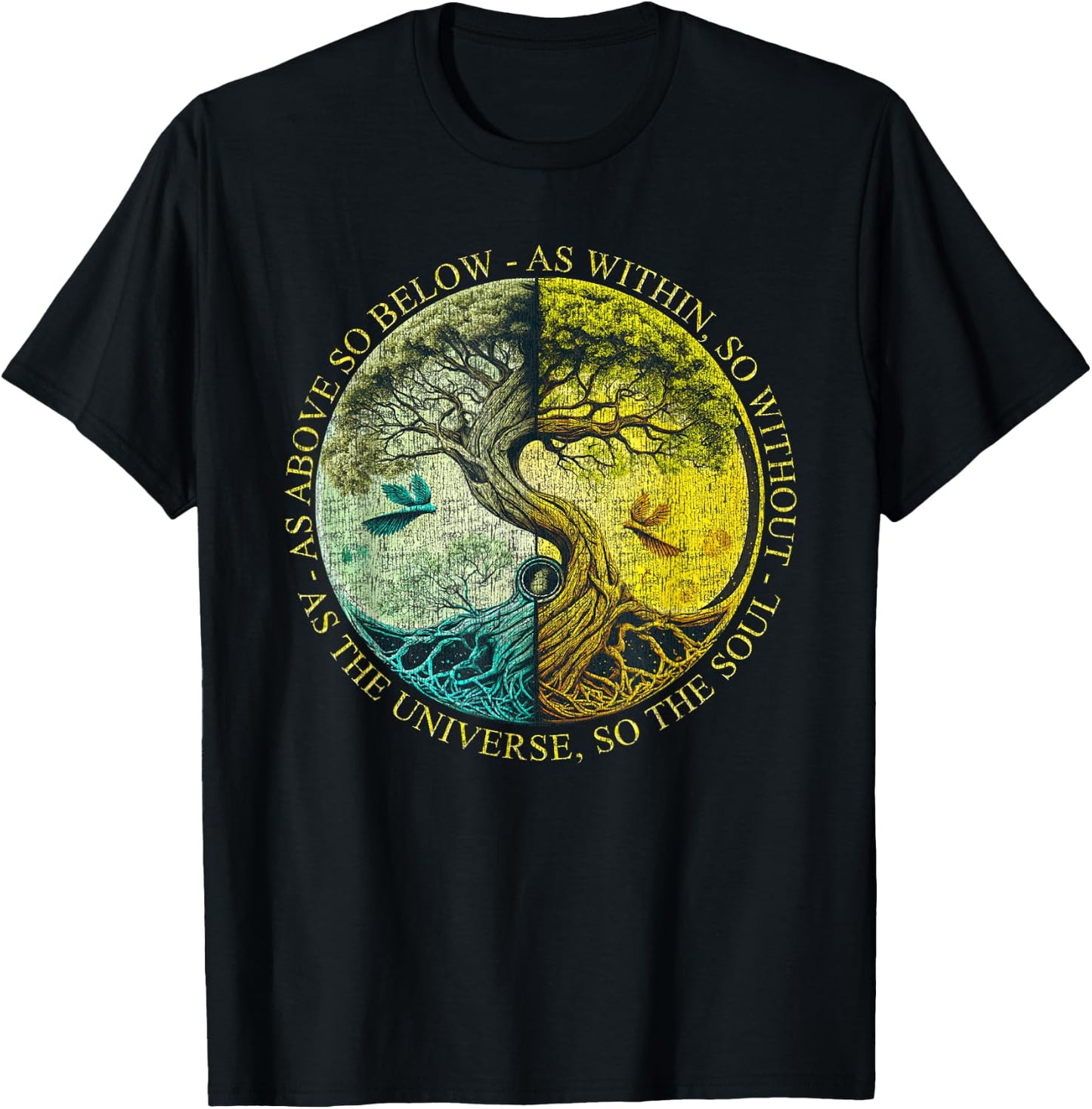 As Above So Below As Within So Without Tree Graphic T-Shirt - T-Shirt | Black