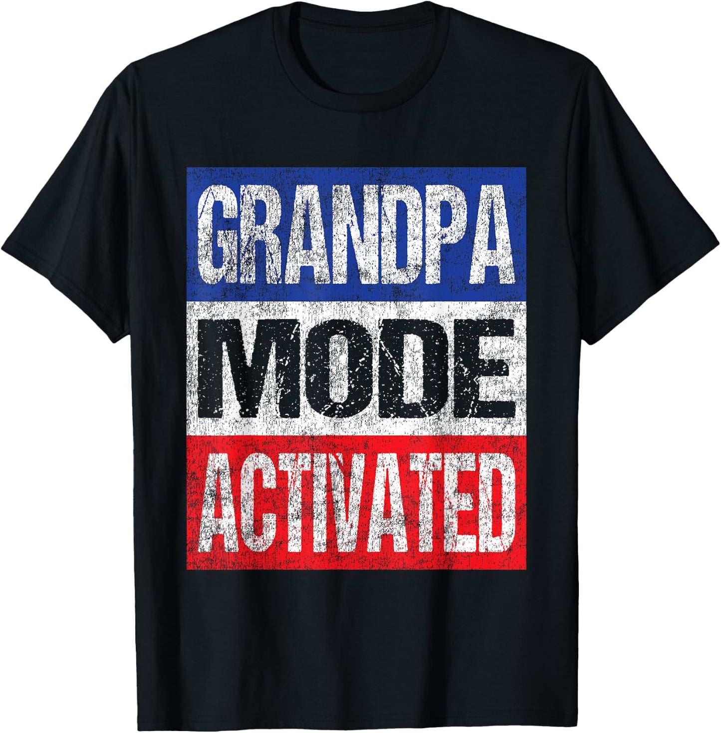 Grandpa Mode Activated - Patriotic 1st Time Grandpa T-Shirt - T-Shirt | Black