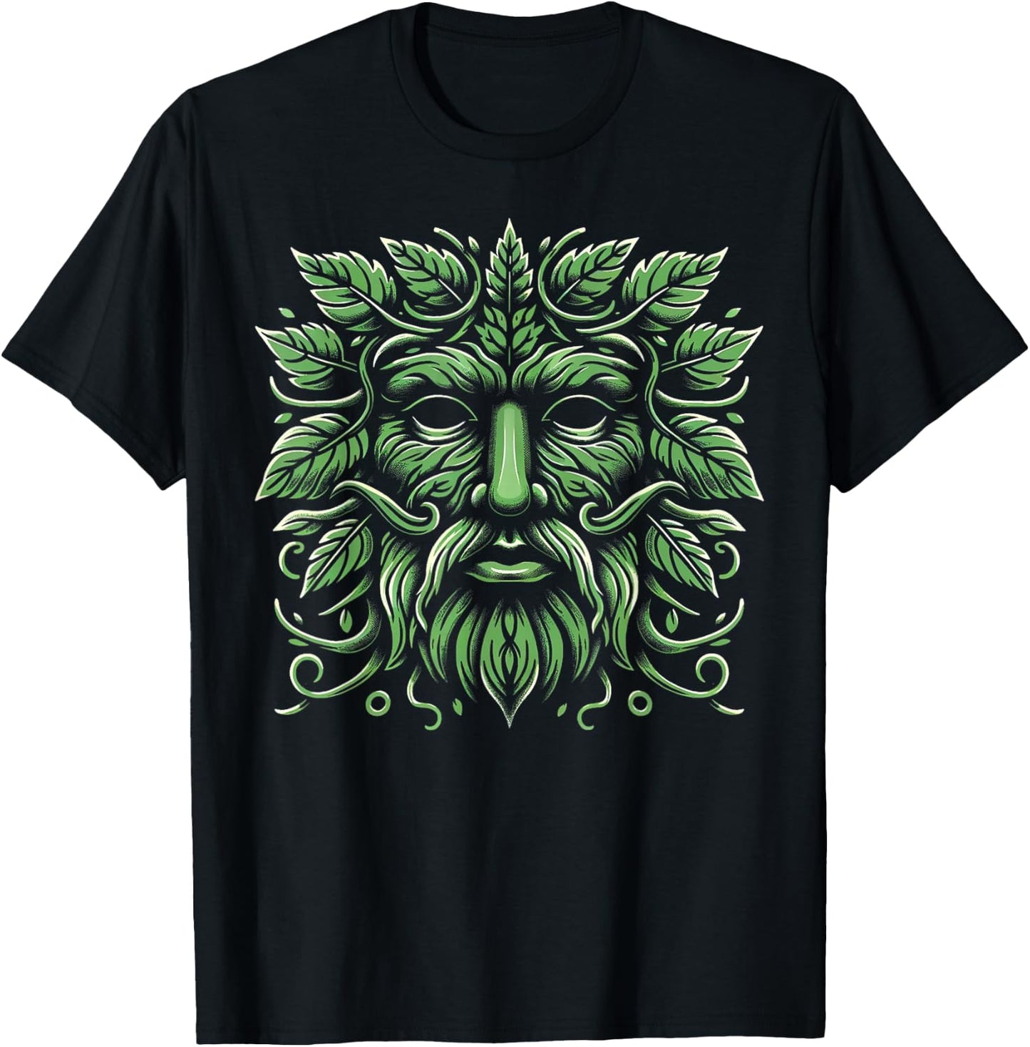 Green Man Botanical Greenman Women Kids Gardeners T-Shirt - T-Shirt | Black
