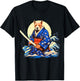 Funny Pitbull Dog Japanese Grand Wave Ukiyoe Art Ninja Cool T-Shirt - T-Shirt | Black