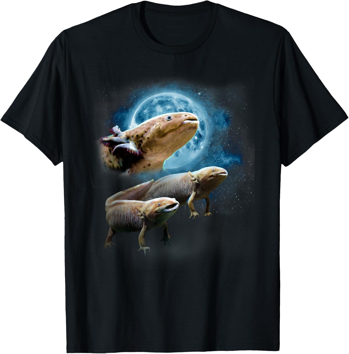 Howling at the Moon Shirt - Axolotl Shirt - Funny Axolotl T-Shirt - T-Shirt | Black