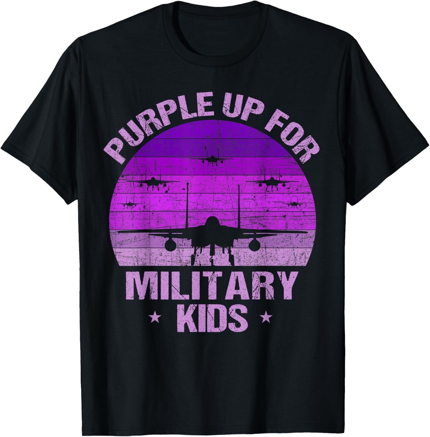 purple up for military kids military child month purple Kids T-Shirt - T-Shirt | Black