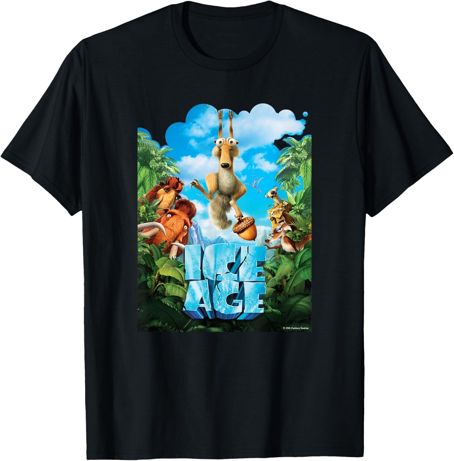 Ice Age Dawn of The Dinosaurs Movie Poster T-Shirt - T-Shirt | Black