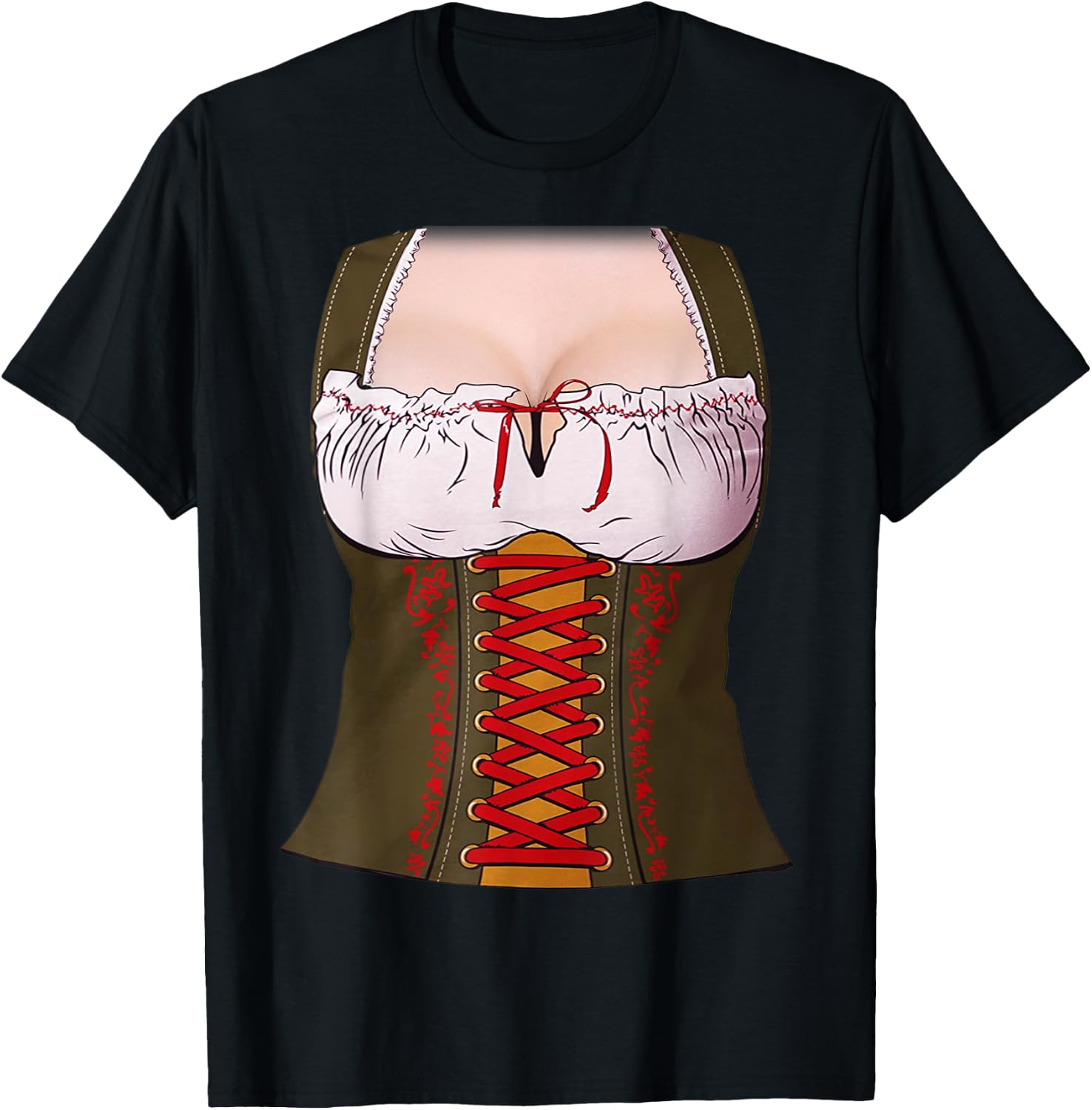 Dirndl Dress Costume DIY Easy Lazy Halloween Oktoberfest T-Shirt - T-Shirt | Black