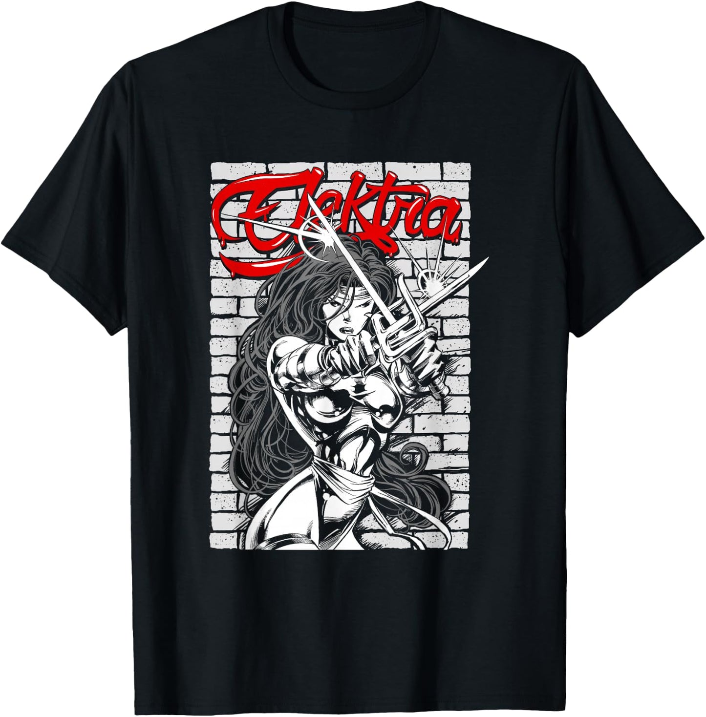 Marvel Comics Retro Classic Elektra Assassin Beauty Portrait T-Shirt - T-Shirt | Black