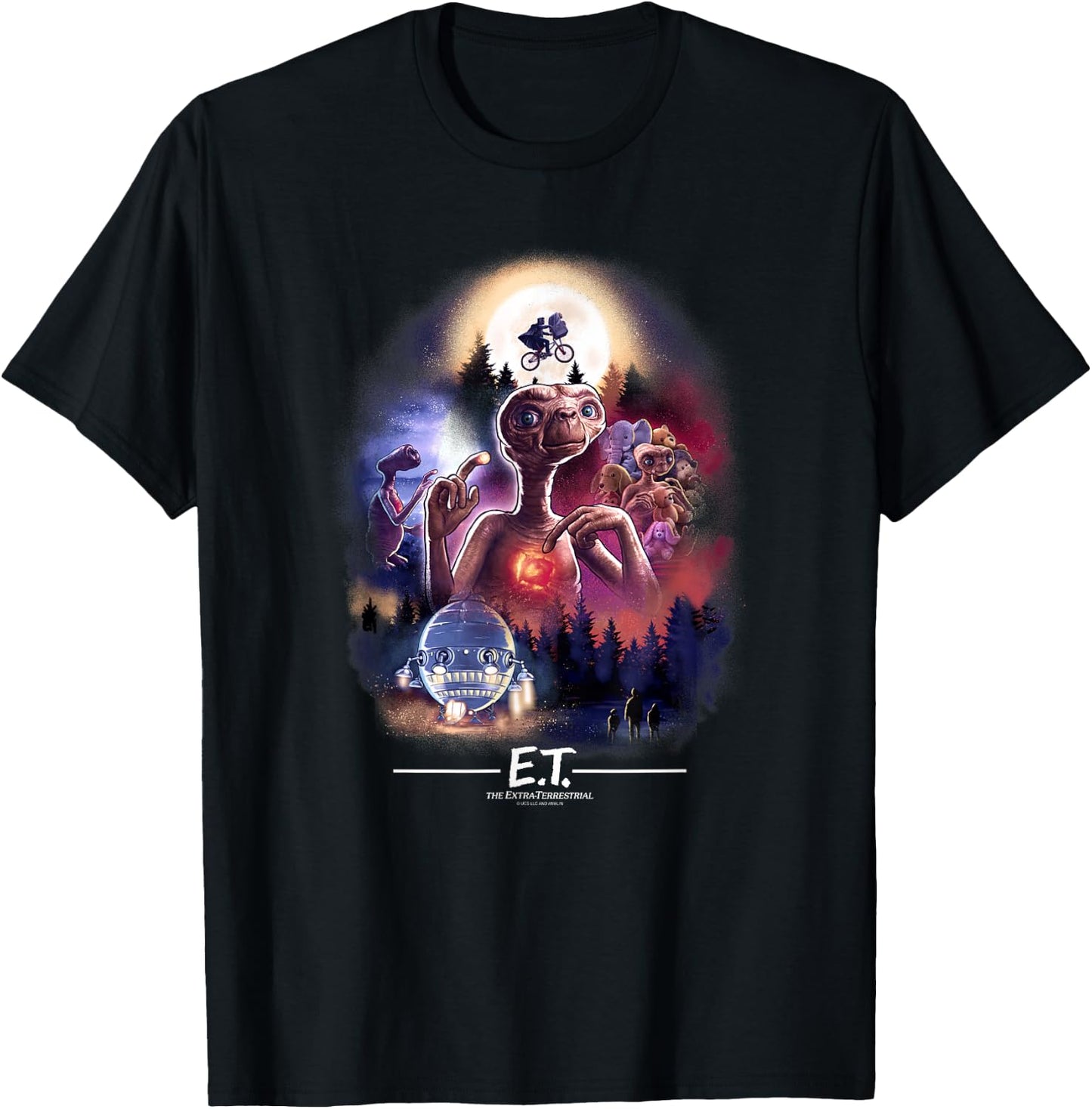 E.T. the Extra-Terrestrial Centered Collage T-Shirt - T-Shirt | Black