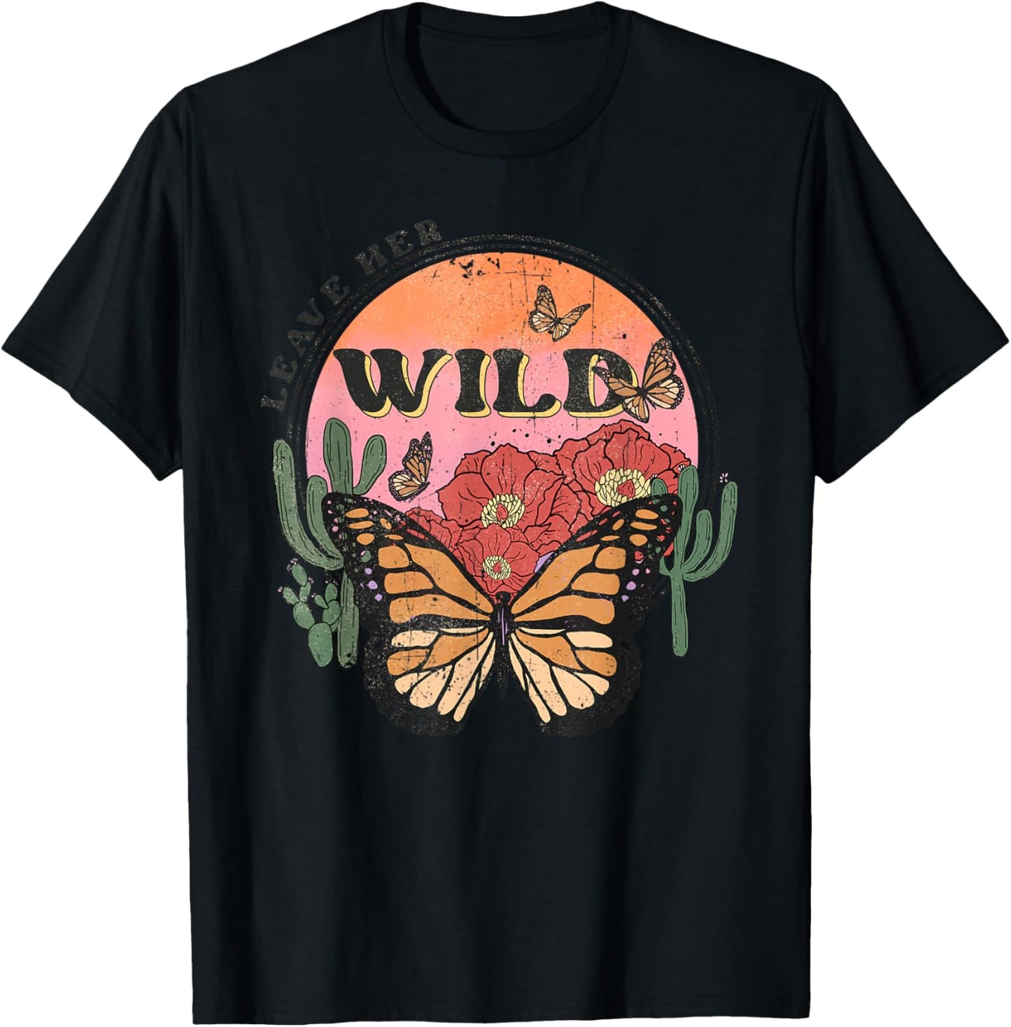 Leave Her Wild - Nature Lovers Western Southern Wild T-Shirt - T-Shirt | Black