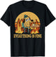 Everything Is Fine Dog Drinking Coffee Burning Meme T-Shirt - T-Shirt | Black