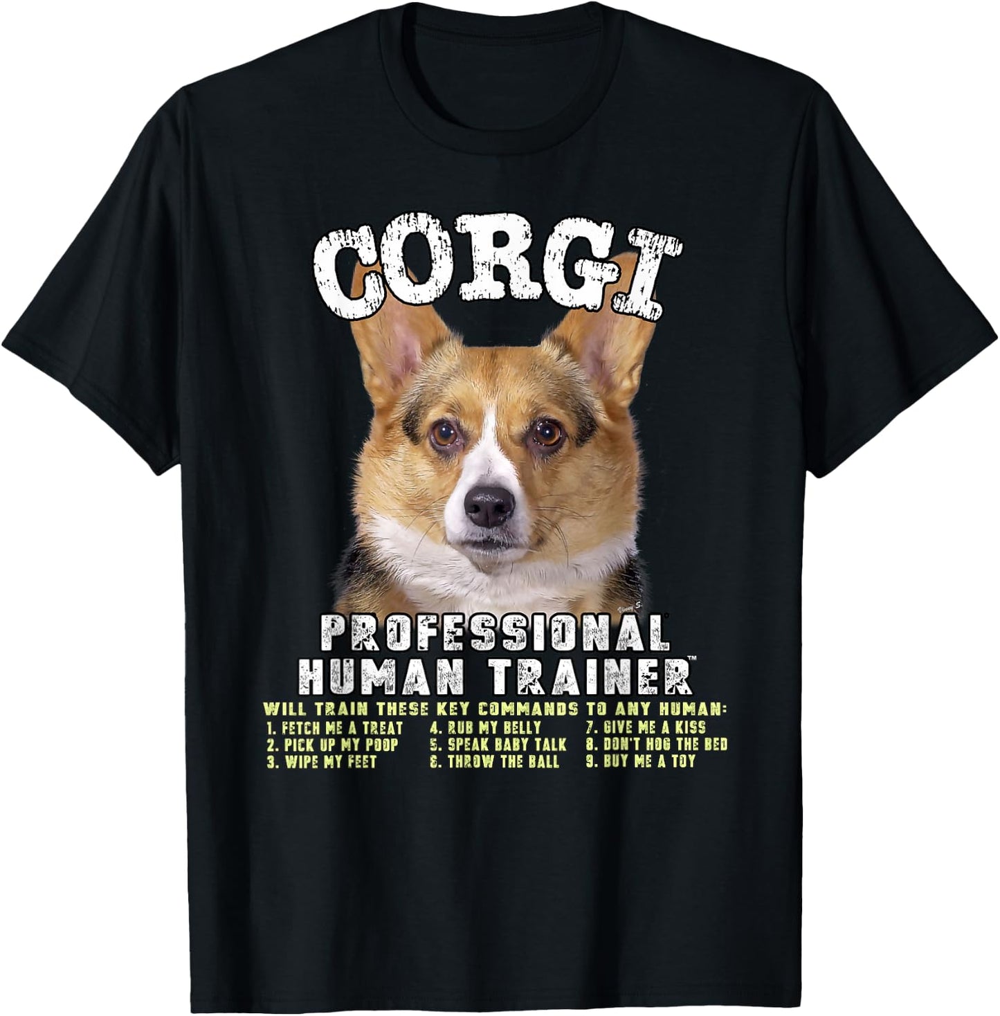 Corgi Professional Human Trainer T-Shirt - T-Shirt | Black