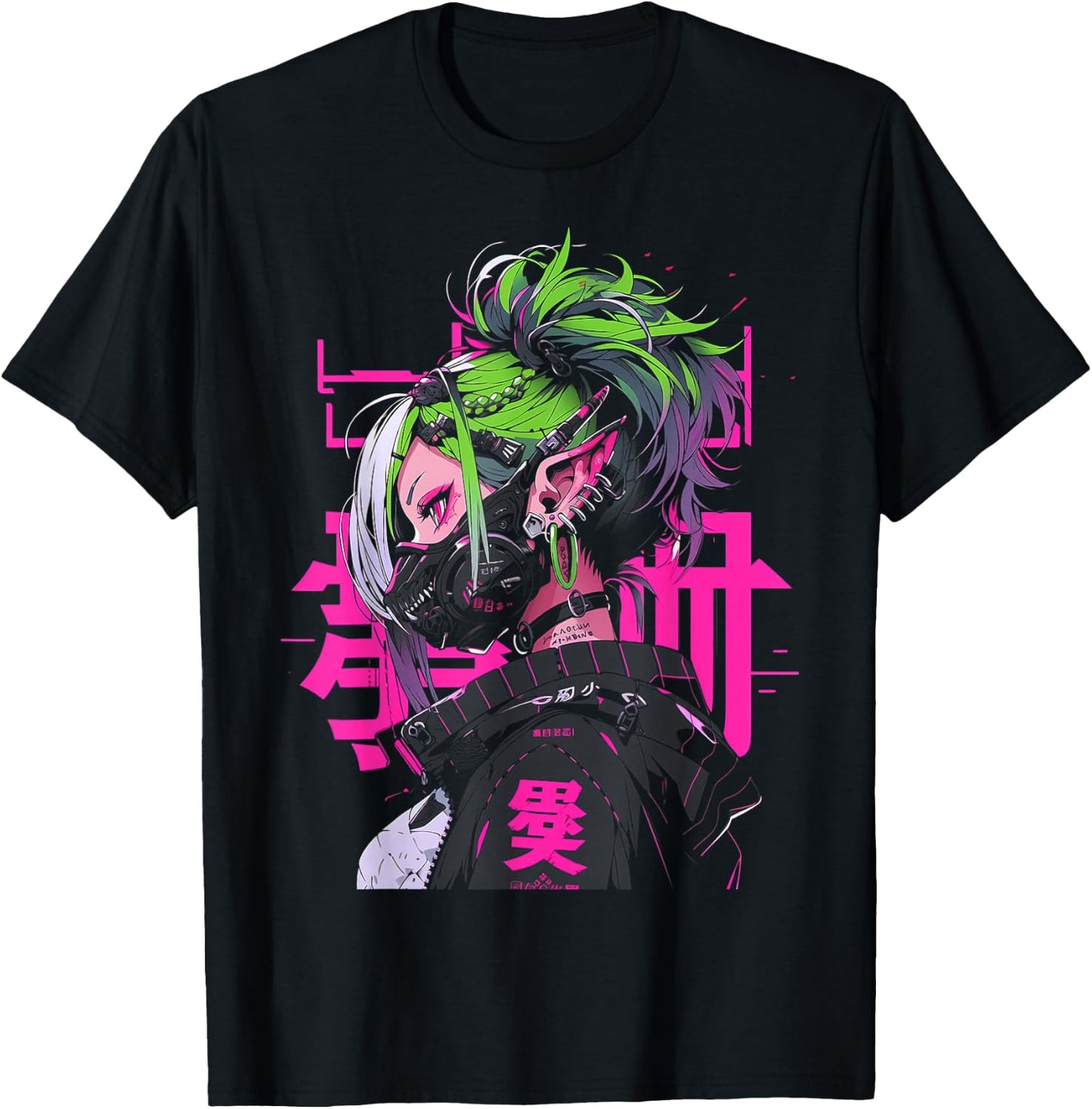 Anime Manga Cyberpunk Aesthetic Techwear Harajuku T-Shirt - T-Shirt | Black