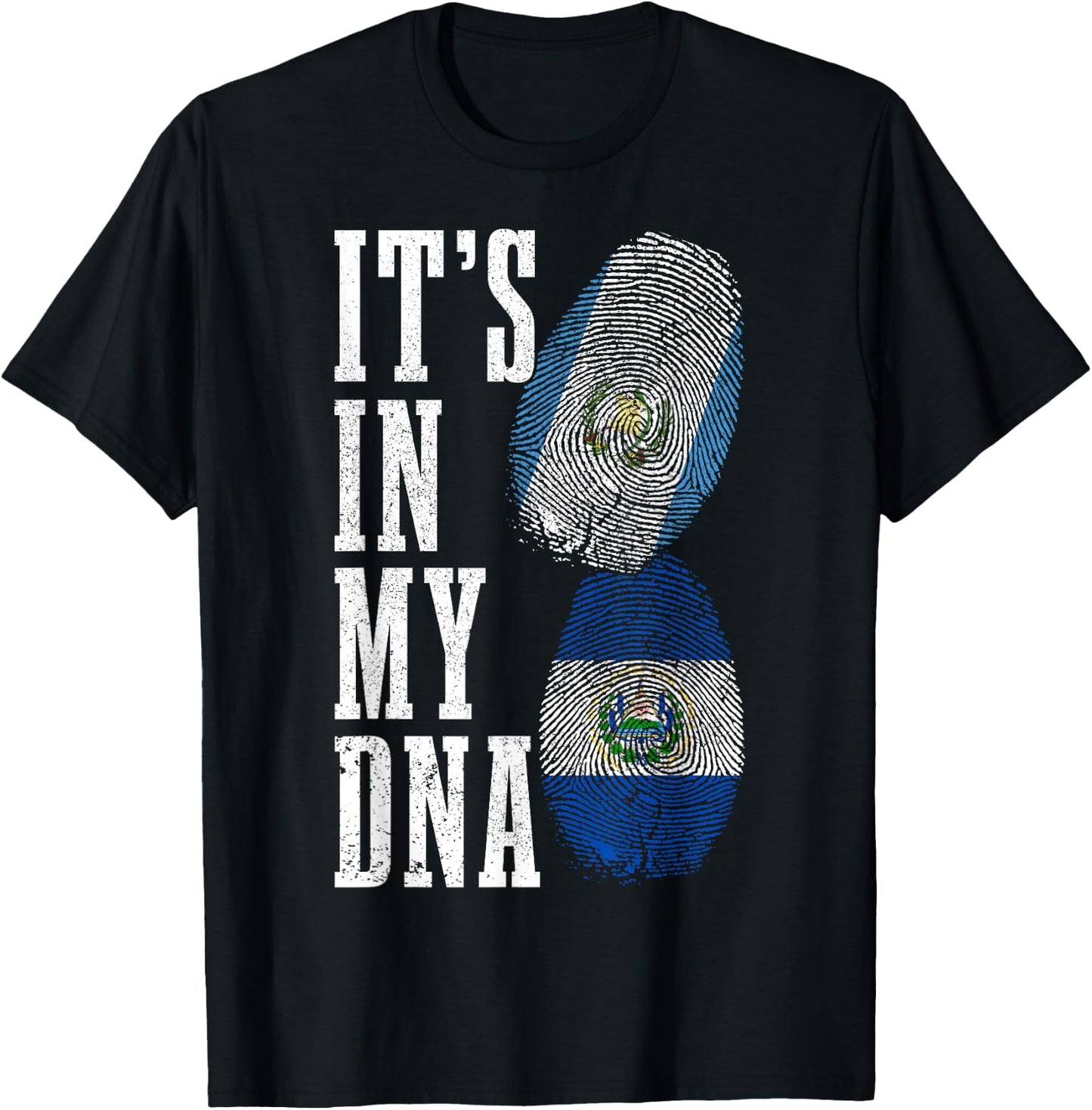 Guatemala El Salvador DNA Guatemalan Salvadorian Flag Pride T-Shirt - T-Shirt | Black