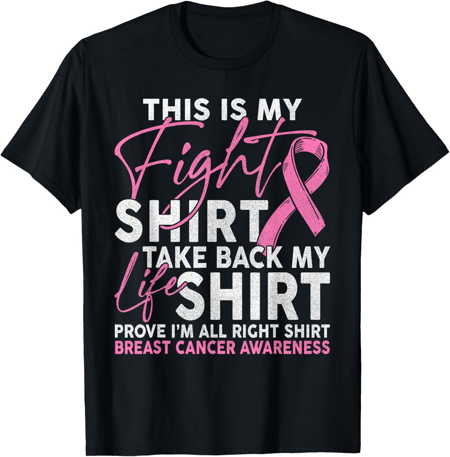 This Is My Fight Breast Cancer Fighter Pink Boxing Glove T-Shirt - T-Shirt | Black