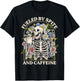 Fueled By Spite And Caffeine Skeleton Halloween Coffee T-Shirt - T-Shirt | Black