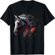 Horse Colourful Flowers Art Animal Print Horse Motif T-Shirt - T-Shirt | Black