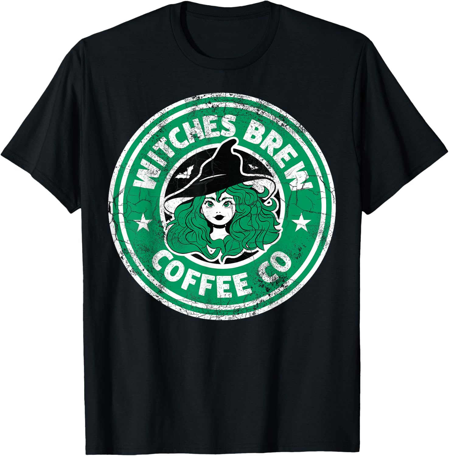 Retro Witches Brew Coffee Co T-Shirt - T-Shirt | Black