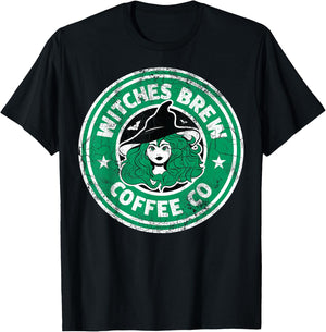 Retro Witches Brew Coffee Co T-Shirt - T-Shirt | Black