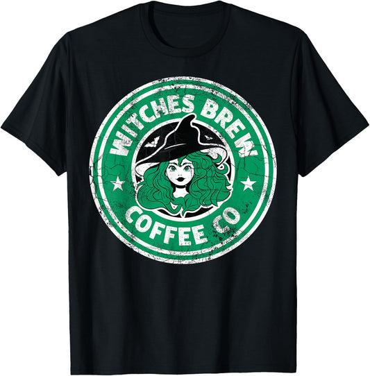 Retro Witches Brew Coffee Co T-Shirt - T-Shirt | Black