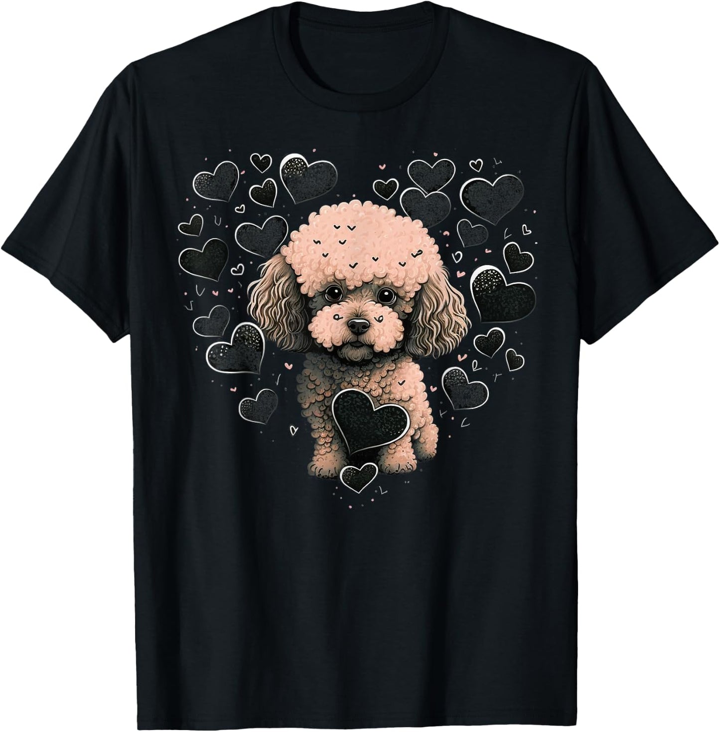 Toy Poodle Love Heart for Valentines Day on Poodle Lover T-Shirt - T-Shirt | Black