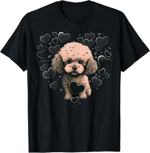 Toy Poodle Love Heart for Valentines Day on Poodle Lover T-Shirt - T-Shirt | Black