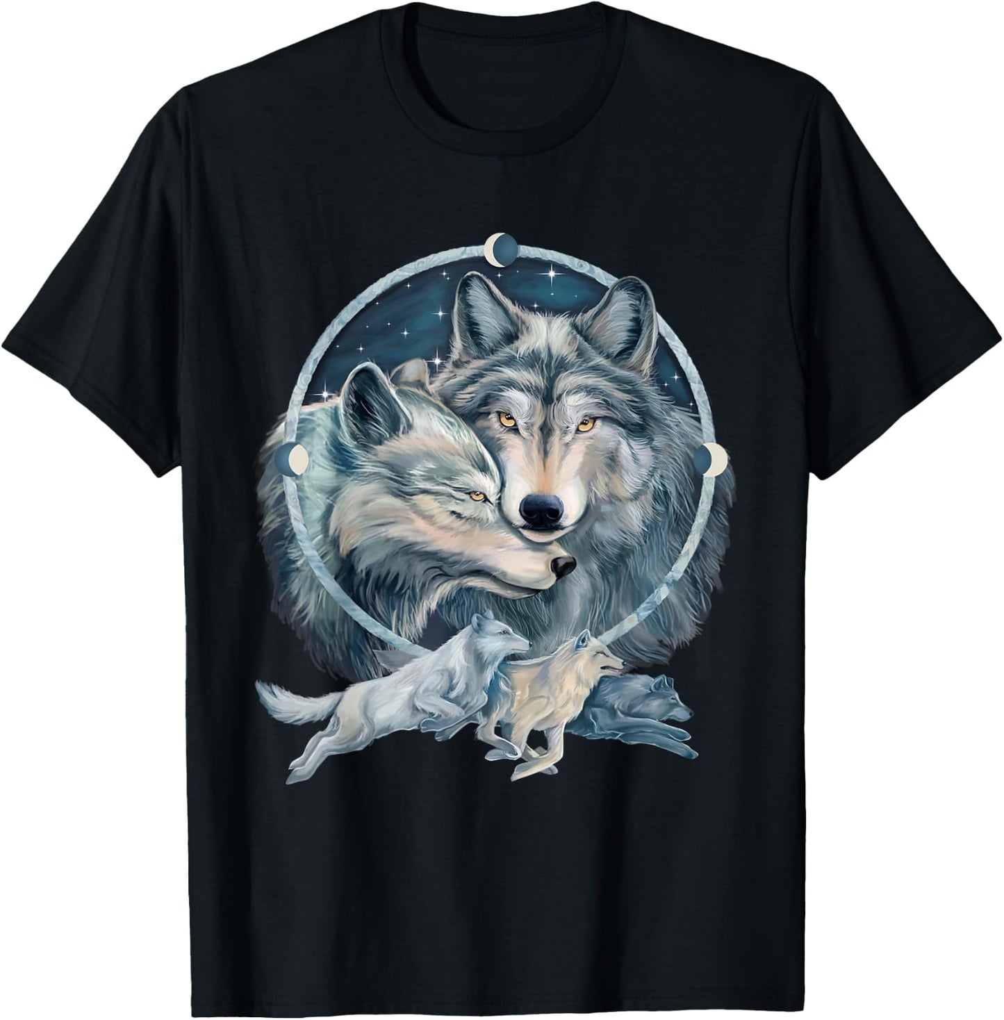 Wolf Dream Catcher Love T-Shirt - T-Shirt | Black