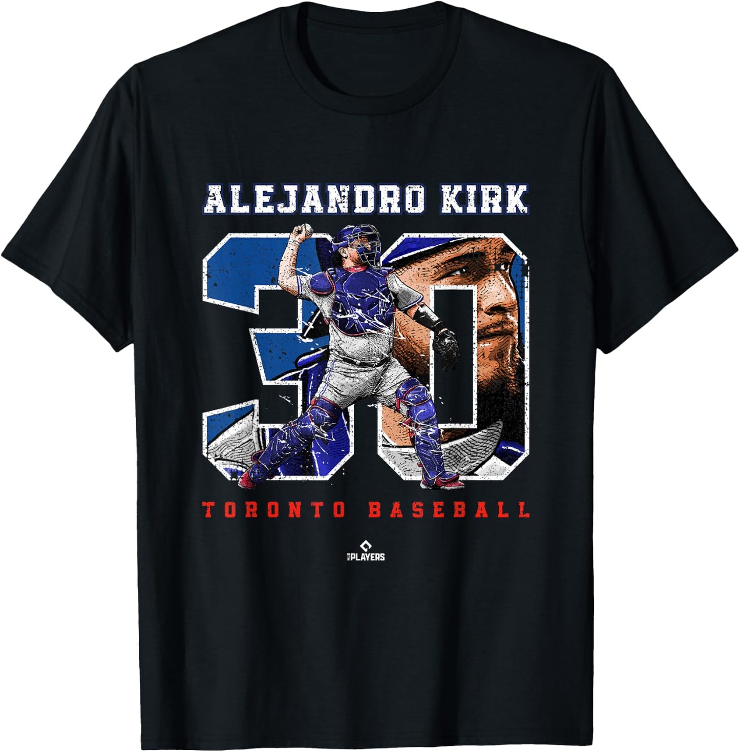 Number and Portrait Alejandro Kirk Toronto MLBPA T-Shirt - T-Shirt | Black