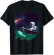 Astronaut Fishing Boat Space Ocean Lake Cool Fish Artistic T-Shirt - T-Shirt | Black
