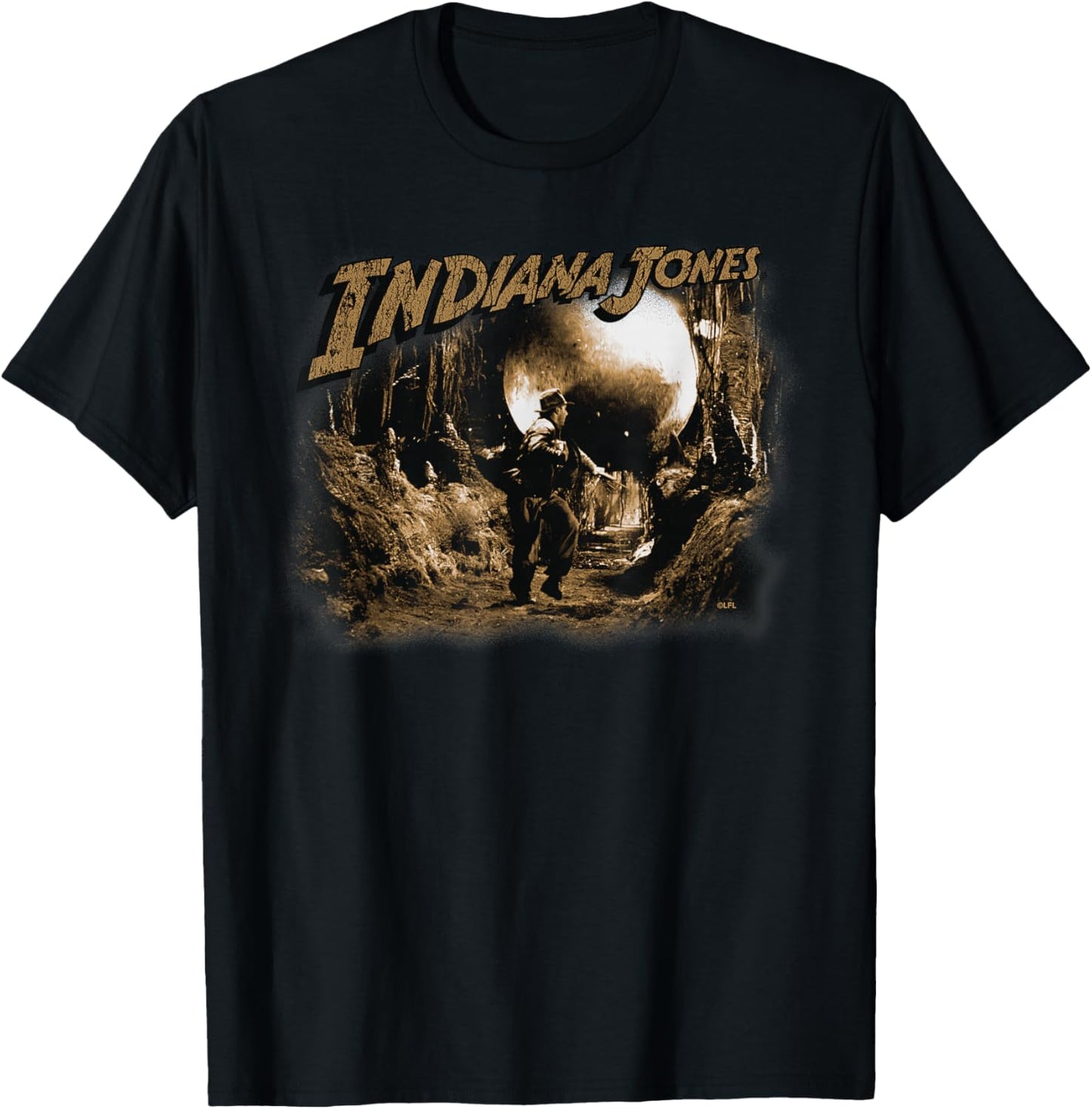 Lucasfilm Indiana Jones Raiders of The Lost Ark Boulder Run Small T-Shirt - T-Shirt | Black