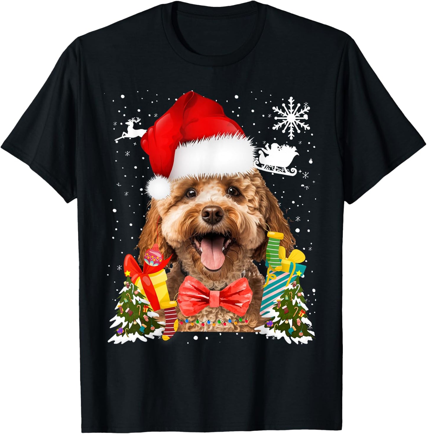 Cavapoo Christmas Outfit Idea For Kids & Christmas Cavapoo T-Shirt - T-Shirt | Black