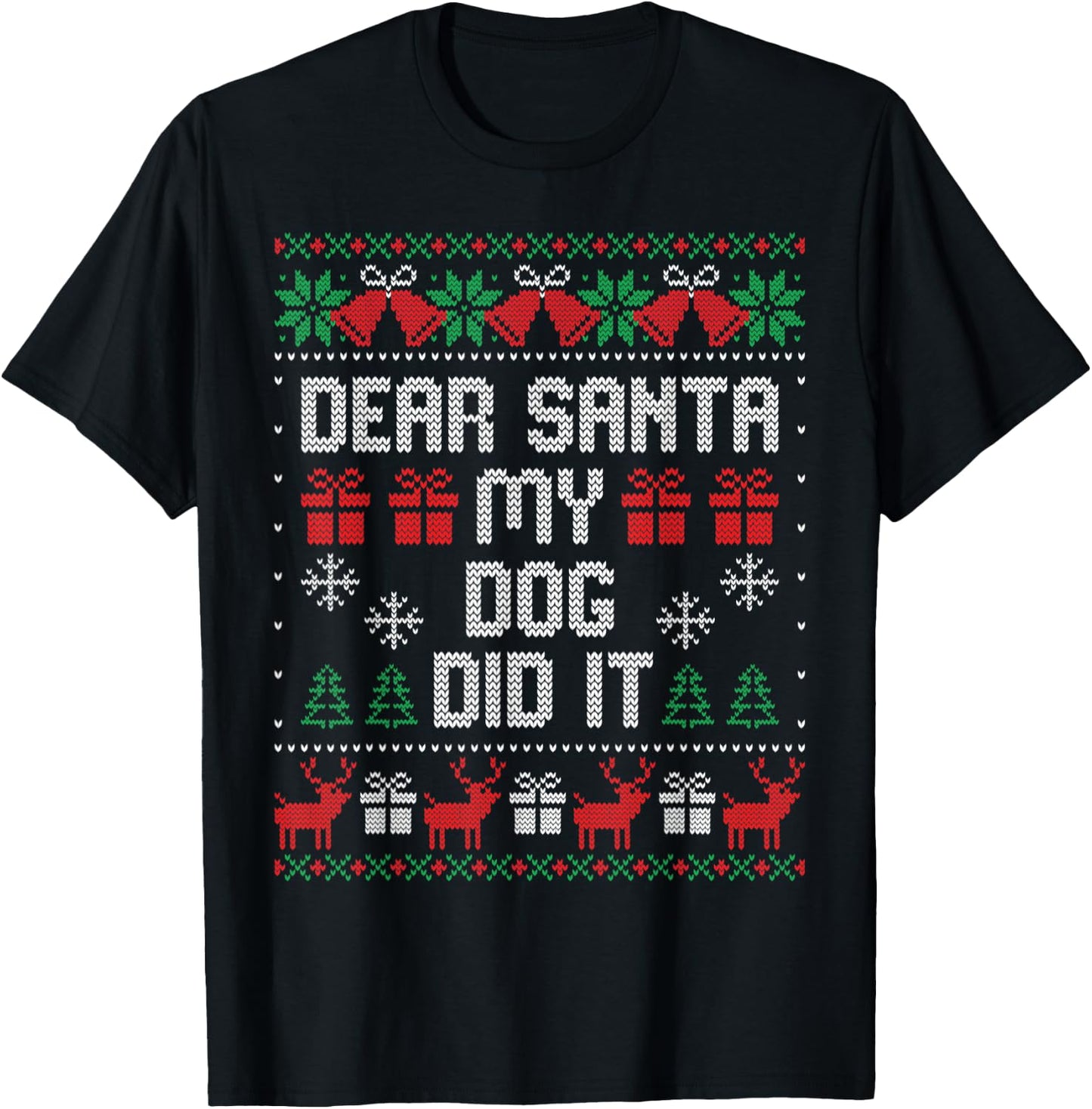 Dear Santa My Dog Did It Women Kids T-Shirt - T-Shirt | Black