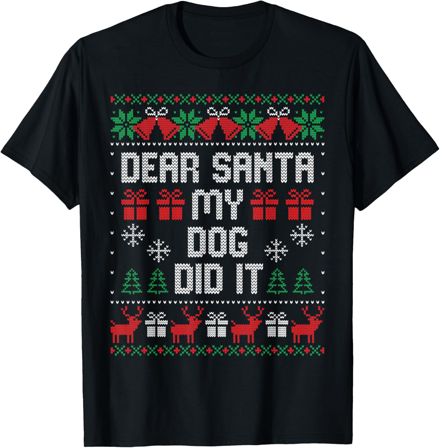Dear Santa My Dog Did It Women Kids T-Shirt - T-Shirt | Black