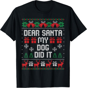 Dear Santa My Dog Did It Women Kids T-Shirt - T-Shirt | Black