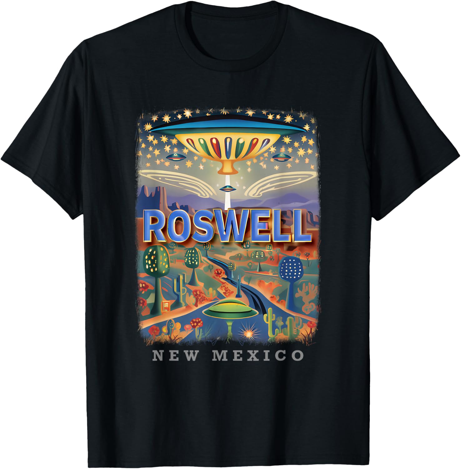 Roswell New Mexico NM Extraterrestrial Encounter SD660 T-Shirt - T-Shirt | Black