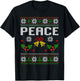Peace I Come in Peace Couple Matching Ugly Christmas Sweater T-Shirt - T-Shirt | Black