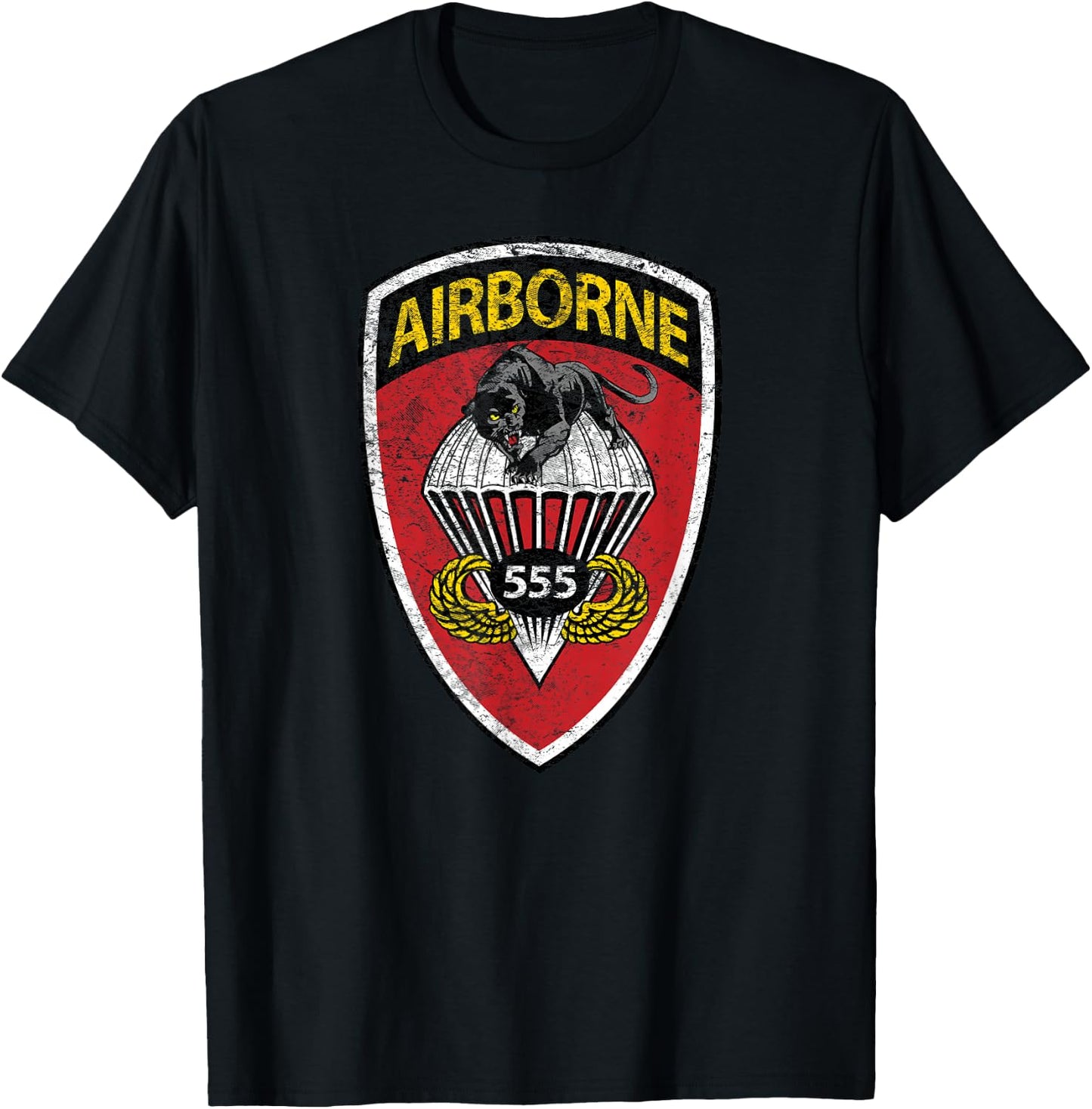 American Marauder: 555th Parachute Infantry Insignia T-Shirt - T-Shirt | Black