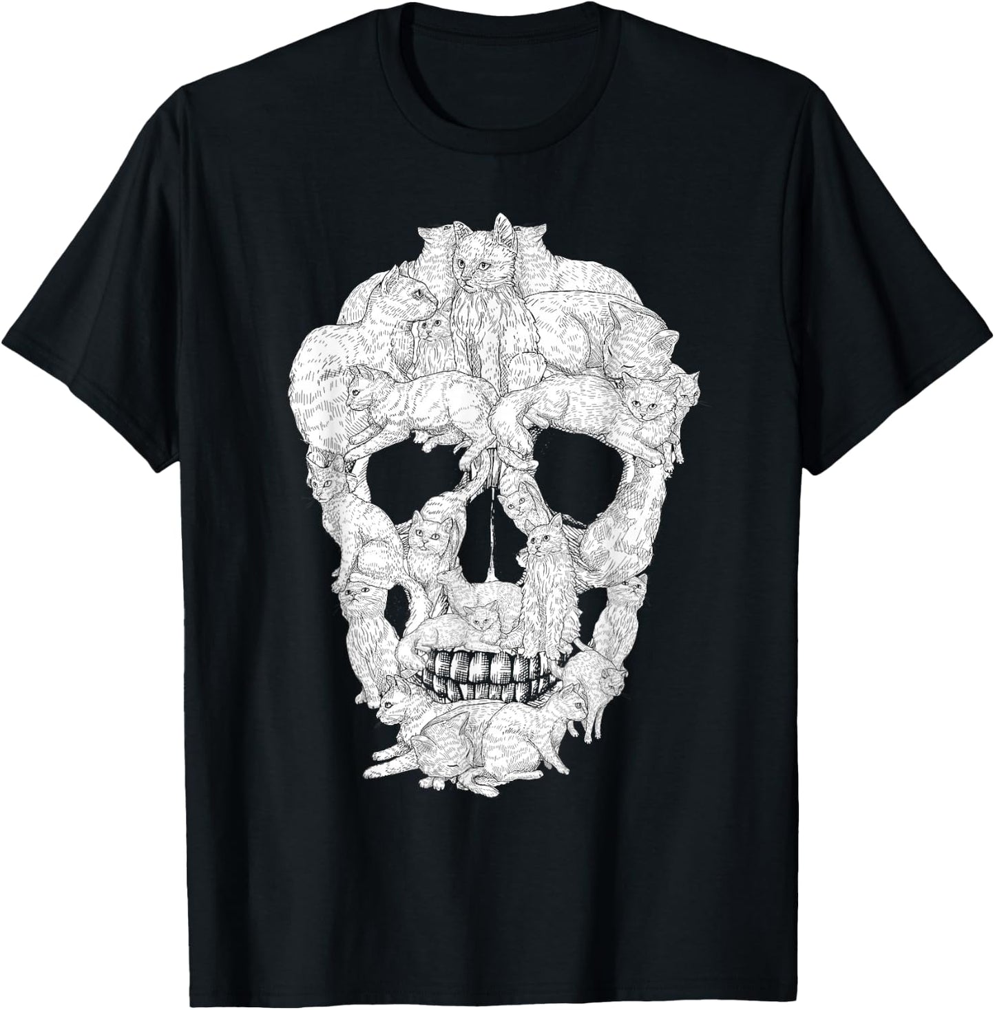 Best Cat Skull Women Halloween Skeleton Cat Lover T-Shirt - T-Shirt | Black