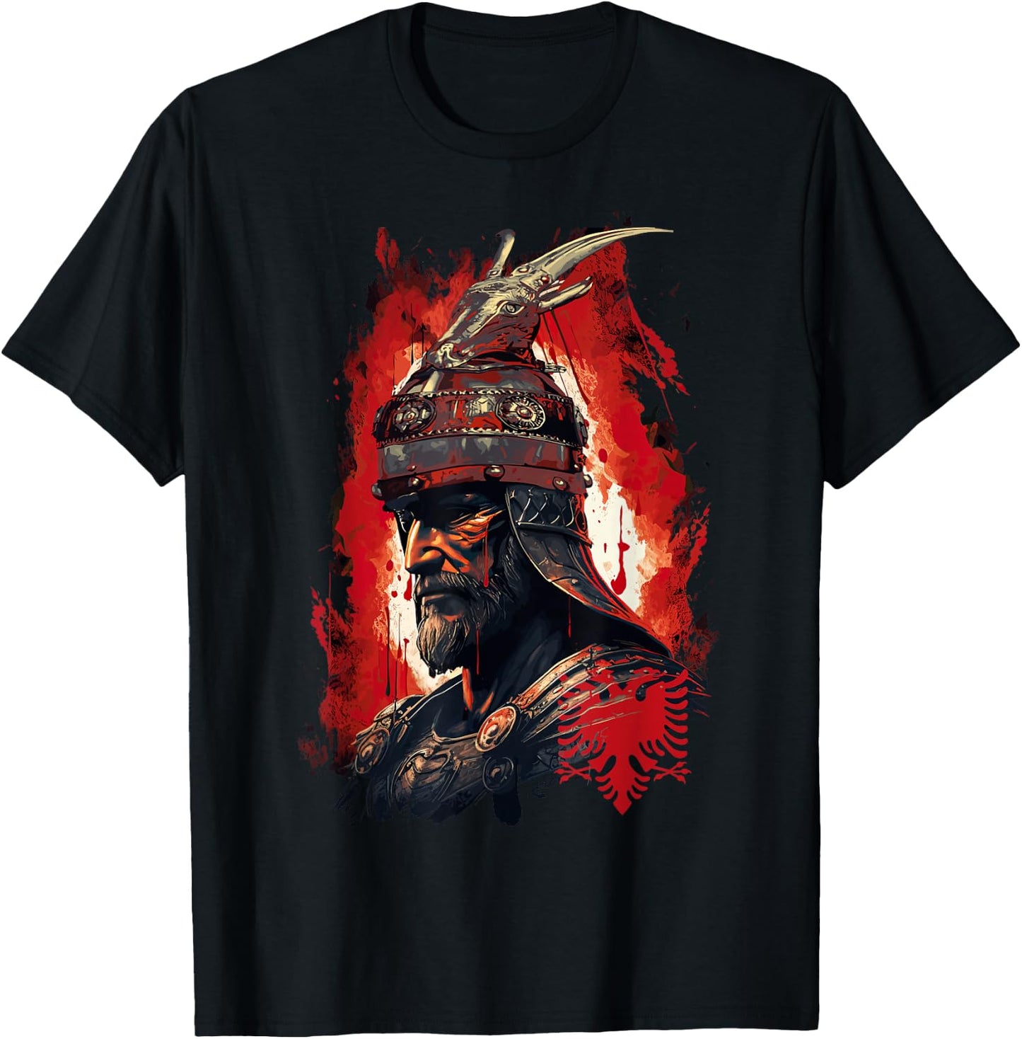 Skanderbeg Albanian National Hero Eagle Kosovo Albanian T-Shirt - T-Shirt | Black