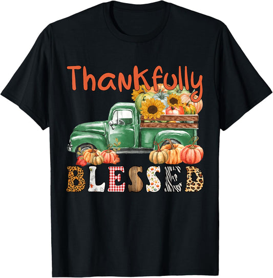 Cute It's Fall Y'all Pumpkin Maple Farm Truck Autumn Fall T-Shirt - T-Shirt | Black