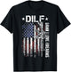 Gun American Flag DILF - Damn I Love Firearms T-Shirt - T-Shirt | Black