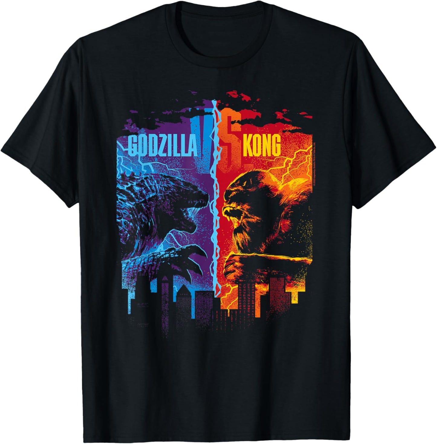 Godzilla x Kong , -Adults, Short Sleeve, Black, Small T-Shirt - T-Shirt | Black
