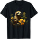 Sloth flowers - animal art animal motif artwork sloth T-Shirt - T-Shirt | Black