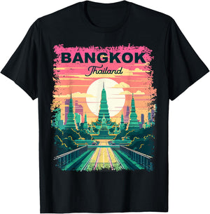 Bangkok Thailand Vintage Retro T-Shirt - T-Shirt | Black