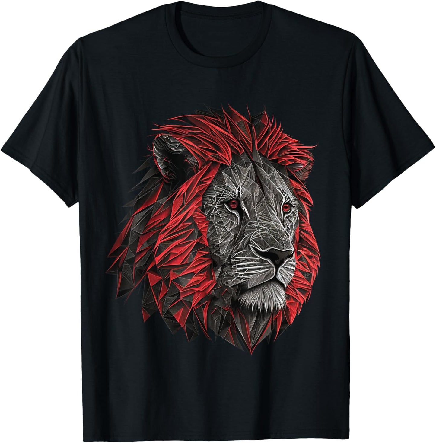 Lion animal lovers animal print lion T-Shirt - T-Shirt | Black
