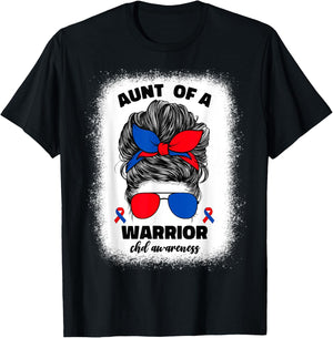 Aunt of a Warrior CHD Congenital Heart Defect Awareness Aunt T-Shirt - T-Shirt | Black