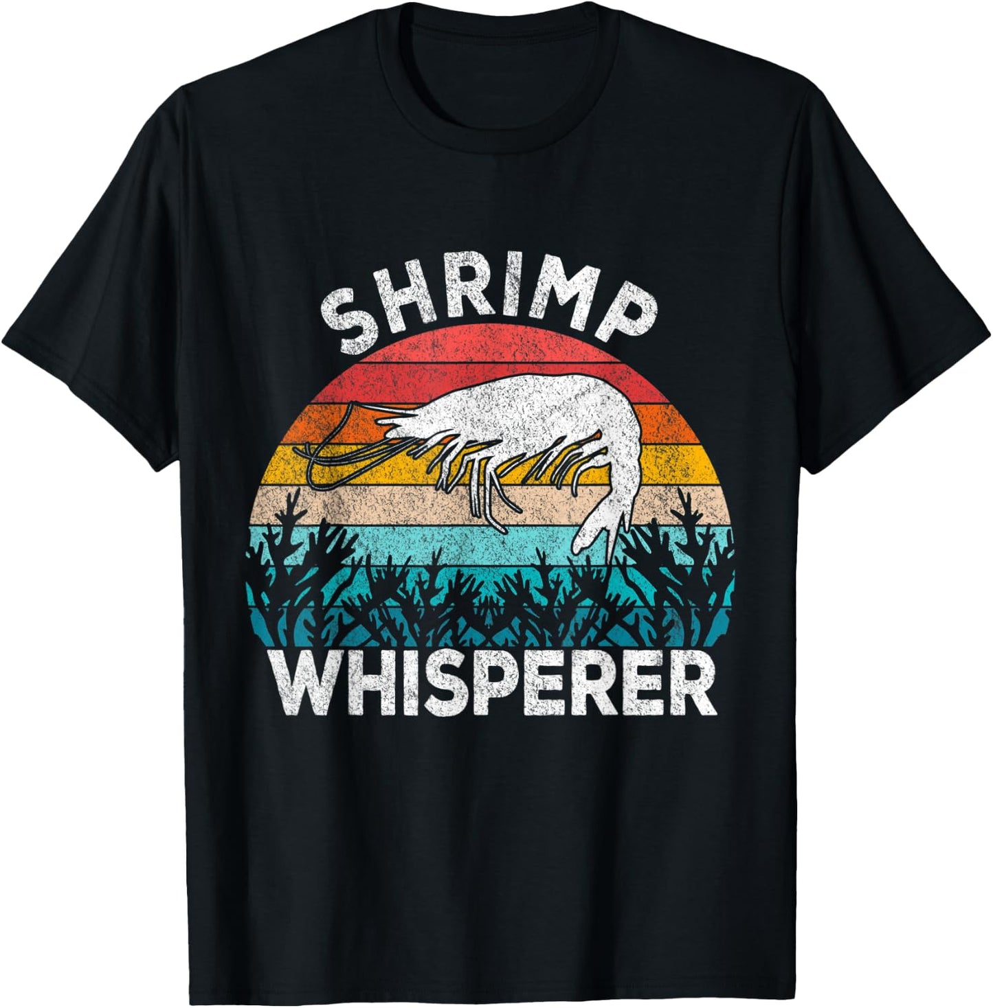 Shrimp Whisperer Shrimp Lover Funny Shrimp Quote Retro T-Shirt - T-Shirt | Black