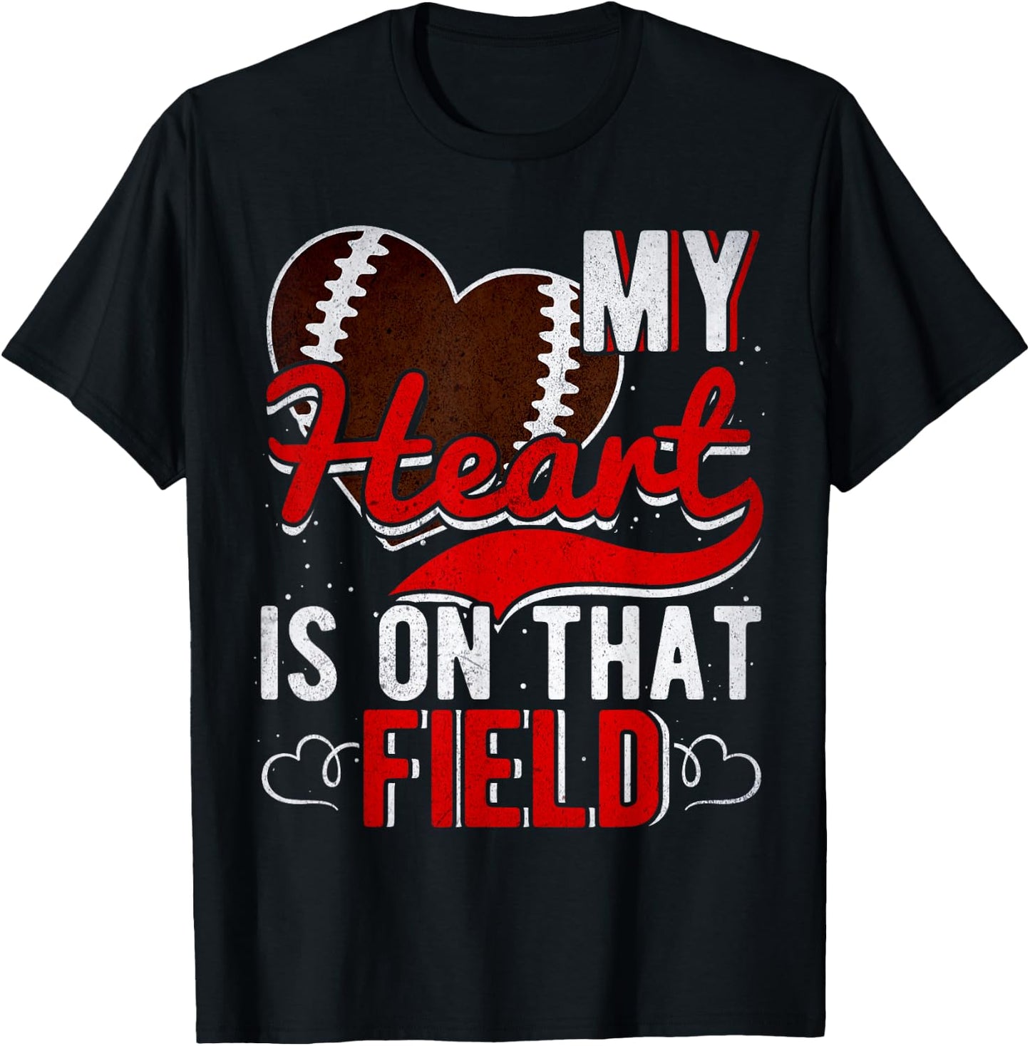 My Heart Is On That Field Football T-Shirt - T-Shirt | Black