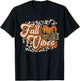 Fall Vibes Leopard Groovy Thanksgiving Autumn Girl T-Shirt - T-Shirt | Black