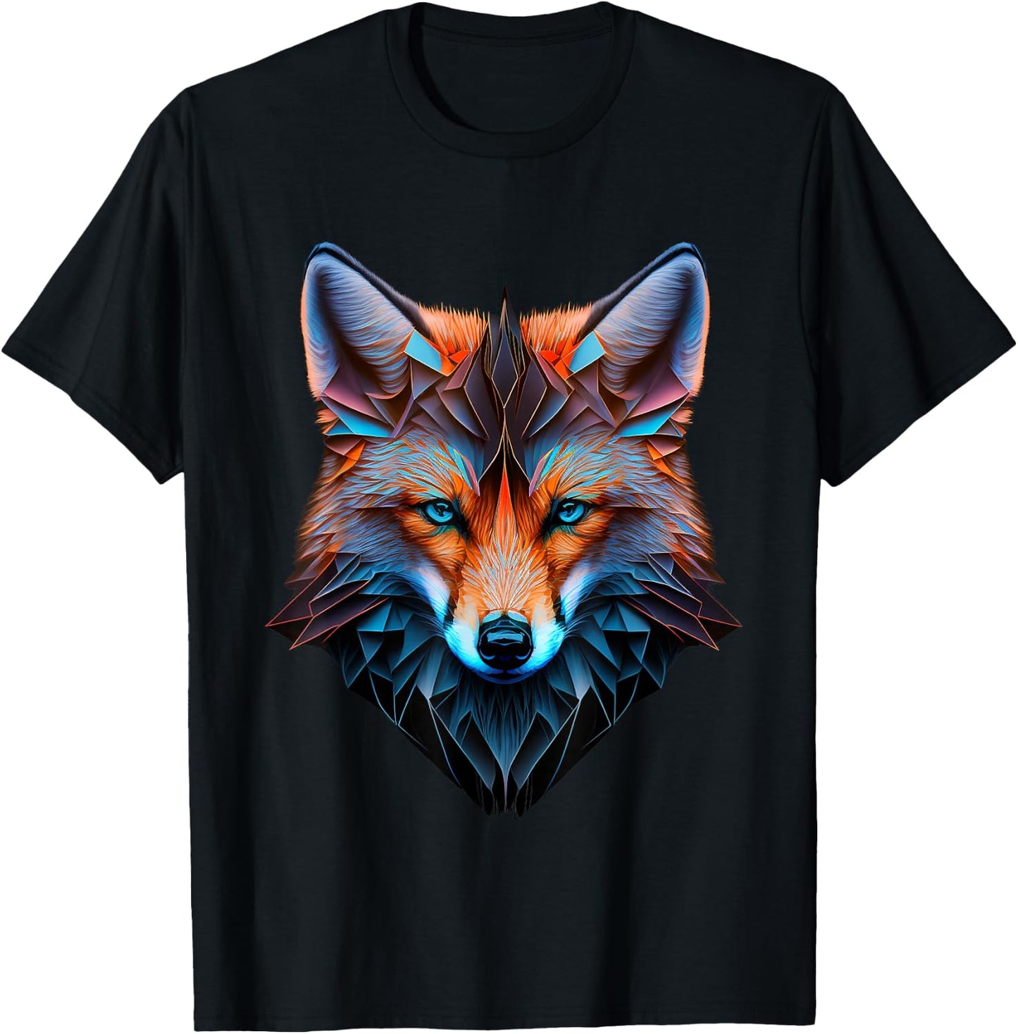 Fox Blue Eyes Animal Fox T-Shirt - T-Shirt | Black