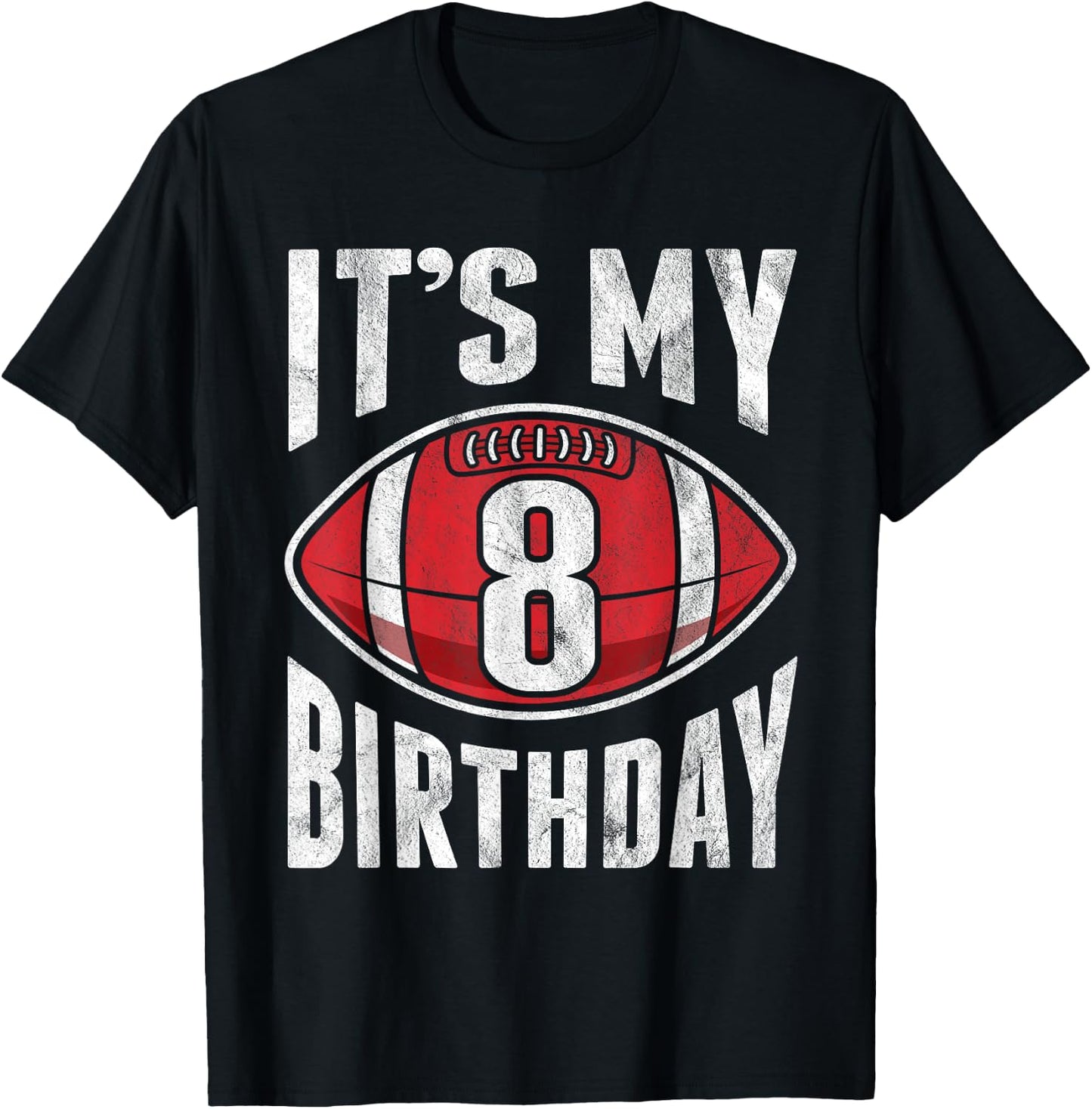 8 Years Old American Football 8th Birthday Boy Retro Style T-Shirt - T-Shirt | Black
