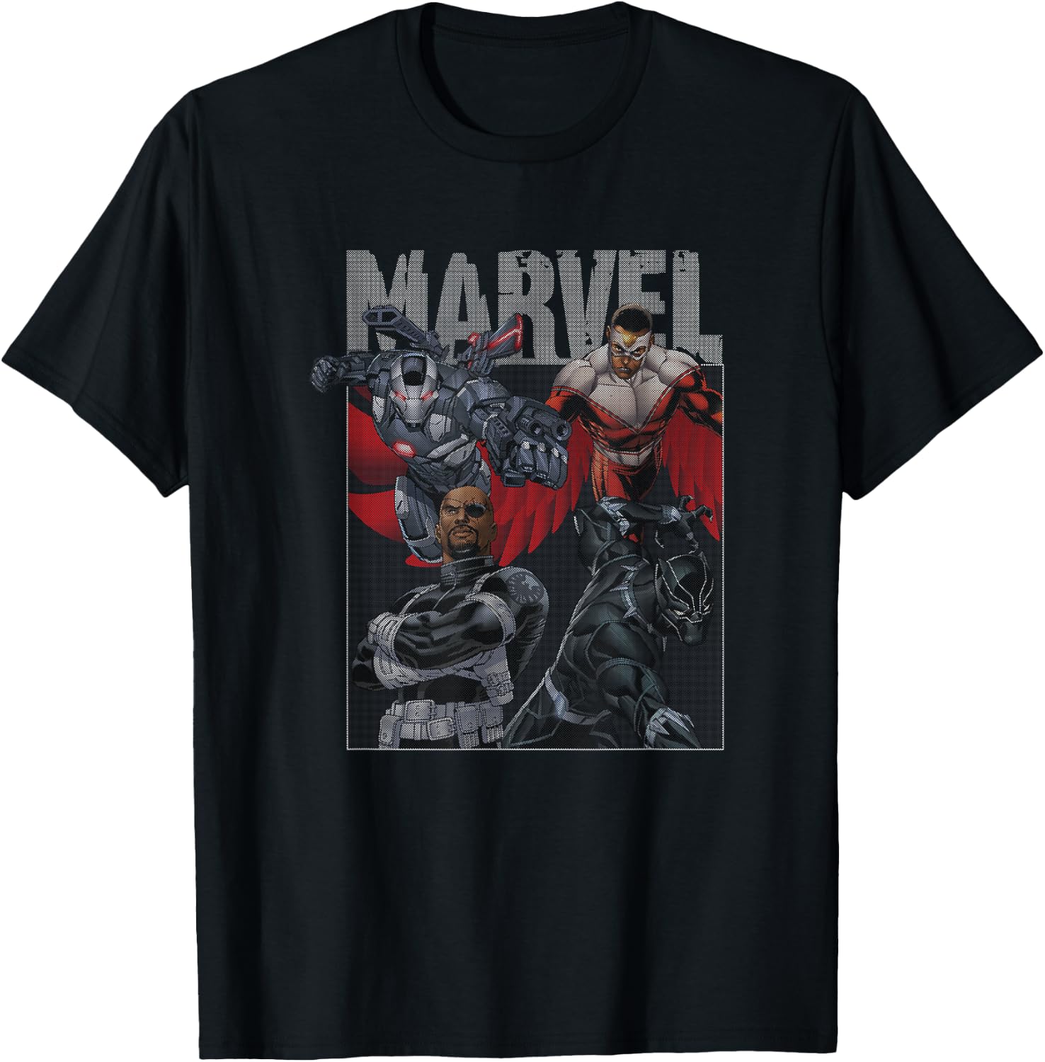 Marvel Avengers Classic Black Heroes Teamup T-Shirt - T-Shirt | Black