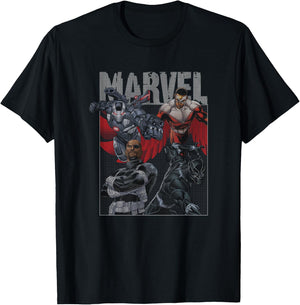 Marvel Avengers Classic Black Heroes Teamup T-Shirt - T-Shirt | Black